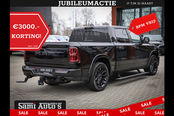 Dodge Ram 1500 LIMITED NIGHT H.O 540PK 706 Nm 2025 | XB9 | MASSAGE | BOM VOL | CREW CAB | DUBBELE CABINE | GRIJSKENTEKEN | DE MEEST LUXUEUZE en BEGEERDE Pick-up | VOORRAAD NR 2357 - 5182