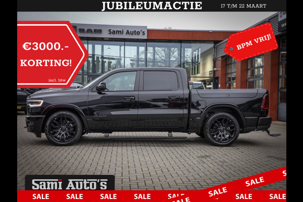 Dodge Ram 1500 LIMITED NIGHT H.O 540PK 706 Nm 2025 | XB9 | MASSAGE | BOM VOL | CREW CAB | DUBBELE CABINE | GRIJSKENTEKEN | DE MEEST LUXUEUZE en BEGEERDE Pick-up | VOORRAAD NR 2357 - 5182