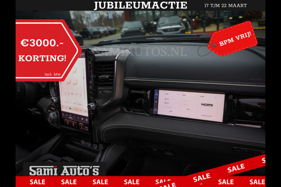 Dodge Ram 1500 LIMITED NIGHT H.O 540PK 706 Nm 2025 | XB9 | MASSAGE | BOM VOL | CREW CAB | DUBBELE CABINE | GRIJSKENTEKEN | DE MEEST LUXUEUZE en BEGEERDE Pick-up | VOORRAAD NR 2357 - 5182