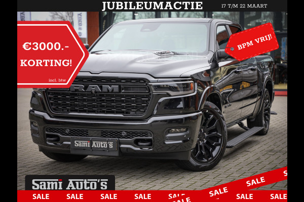 Dodge Ram 1500 LIMITED NIGHT H.O 540PK 706 Nm 2025 | XB9 | MASSAGE | BOM VOL | CREW CAB | DUBBELE CABINE | GRIJSKENTEKEN | DE MEEST LUXUEUZE en BEGEERDE Pick-up | VOORRAAD NR 2357 - 5182