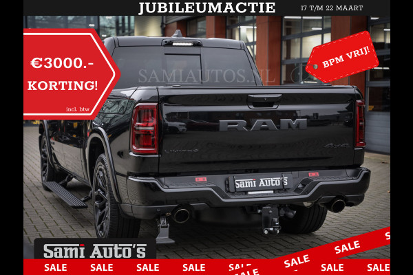 Dodge Ram 1500 LIMITED NIGHT H.O 540PK 706 Nm 2025 | XB9 | MASSAGE | BOM VOL | CREW CAB | DUBBELE CABINE | GRIJSKENTEKEN | DE MEEST LUXUEUZE en BEGEERDE Pick-up | VOORRAAD NR 2357 - 5182