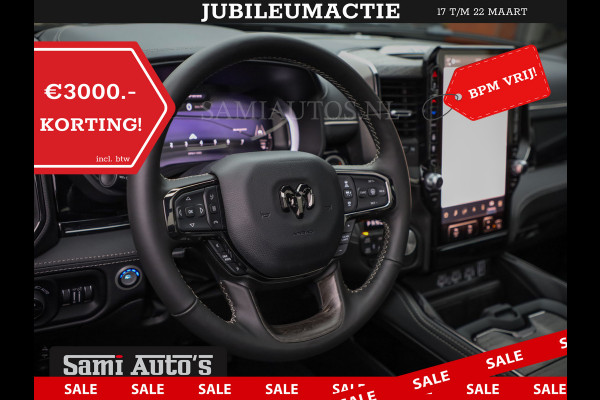 Dodge Ram 1500 LIMITED NIGHT H.O 540PK 706 Nm 2025 | XB9 | MASSAGE | BOM VOL | CREW CAB | DUBBELE CABINE | GRIJSKENTEKEN | DE MEEST LUXUEUZE en BEGEERDE Pick-up | VOORRAAD NR 2357 - 5182