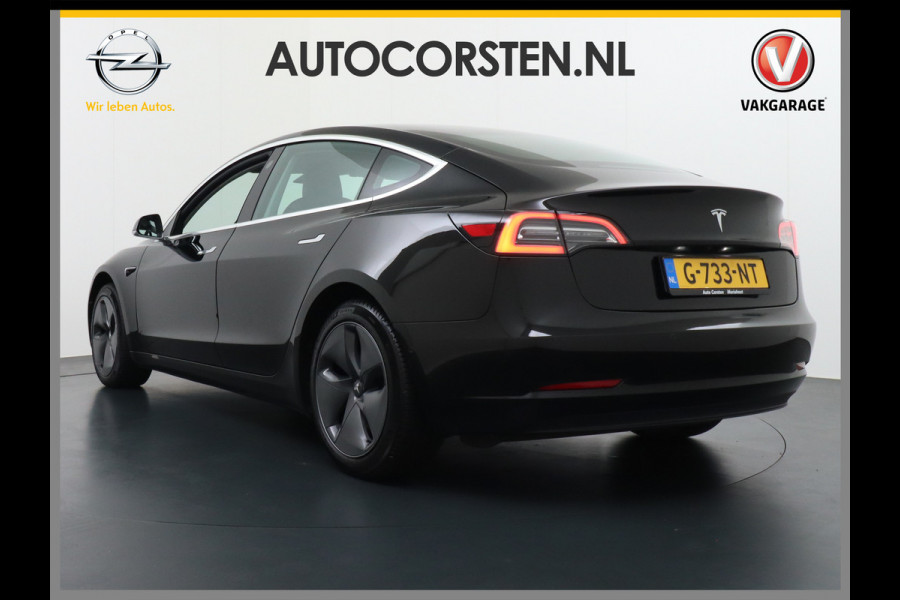 Tesla Model 3 SR+60kWh 325PK 18" AutoPilot Leer PanoDak Adaptive cruise Camera's Elektr.-Stuur+Stoelen+Spiegels+Geheugen+Easy-Entry+Verwarmde  Navi LED-a+v Comfortstoelen ACC DAB Voorverwarmen interieur via App Keyless via Telefoonsleutel One-Pedal-Drive Origineel Nederlandse auto tot 11kw laden thuis ! Garantie Accu tot  08-11-2027 max 160.000km 1584kg licht!