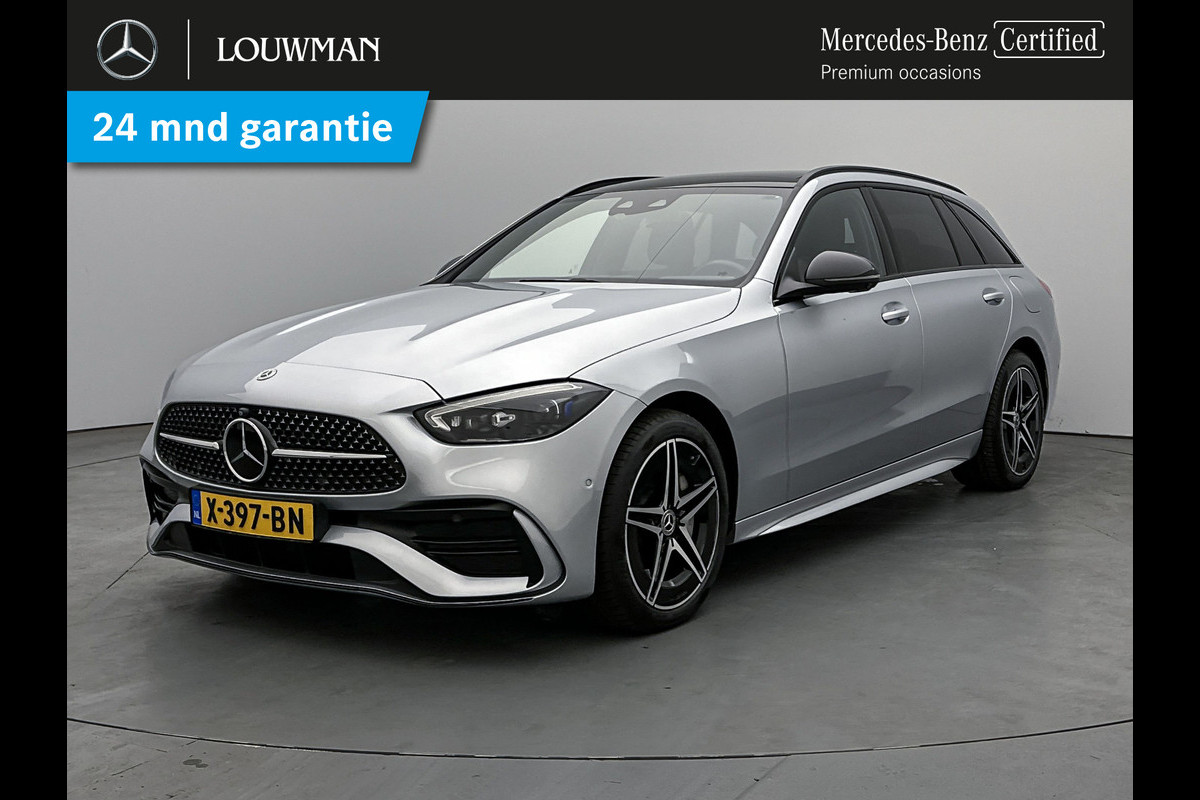 Mercedes-Benz C-Klasse Estate 300 e AMG Line | Panoramadak | Distronic | Trekhaak | 5 spaaks lichtmetalen velgen | Trekhaak elect wegklapbare |  Parking support met camera achter | Navigatie | Inclusief 24 maanden MB Certified garantie voor Europa.