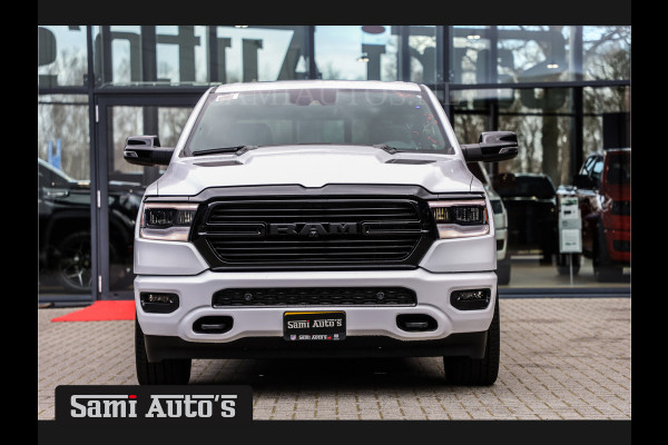 Dodge Ram 1500 LARAMIE NIGHT | NIEUW! BMP VRIJ | PANORAMA | LPG | HUD | VIRTUAL | LUCHTVERING | 360CAM | DODE HOEK | 5.7 V8 HEMI 402PK 4x4 | CREWCAB 5 PERSOONS | GRIJSKENTEKEN | VOORRAAD NR 2147 - 4802