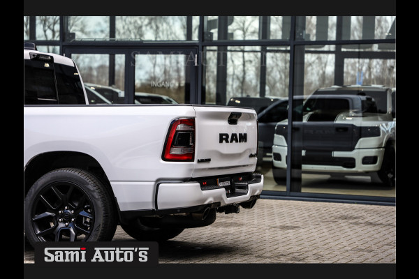 Dodge Ram 1500 LARAMIE NIGHT | NIEUW! BMP VRIJ | PANORAMA | LPG | HUD | VIRTUAL | LUCHTVERING | 360CAM | DODE HOEK | 5.7 V8 HEMI 402PK 4x4 | CREWCAB 5 PERSOONS | GRIJSKENTEKEN | VOORRAAD NR 2147 - 4802