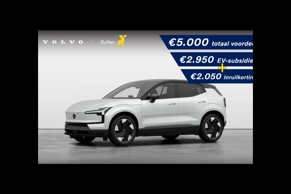 Volvo EX30 Single Motor Extended Range Plus 69kWh 272PK /Adaptieve Cruise Control/ Dodehoek Detectie / Parkeersensoren voor en achter/ Achteruitrijcamera/ Warmtepomp/ Google Services/