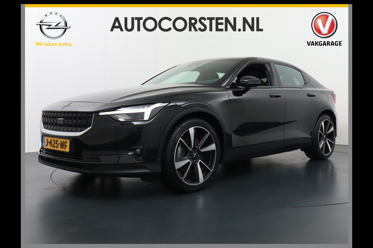 Polestar 2 AUT. 408 pk Long Range Dual Motor 78kWh Trekhaak Panoramadak Electr.Stoelen Verwarmd+Achterbank+Stuur Adaptive-Cruise Carplay An Verkeersbord detectie Regen-Lichtsensor Virtual-Cockpit Home-Link Uitparkeer+Bots waarschuwing Autonoom-Rem Lane Assist Keyless Connected services Draadloze telefoonlader 1.500kg Trekvermogen 660Nm! €61.000 nieuw!