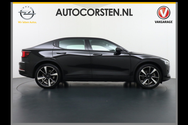 Polestar 2 AUT. 408 pk Long Range Dual Motor 78kWh Trekhaak Panoramadak Electr.Stoelen Verwarmd+Achterbank+Stuur Adaptive-Cruise Carplay An Verkeersbord detectie Regen-Lichtsensor Virtual-Cockpit Home-Link Uitparkeer+Bots waarschuwing Autonoom-Rem Lane Assist Keyless Connected services Draadloze telefoonlader 1.500kg Trekvermogen 660Nm! €61.000 nieuw!