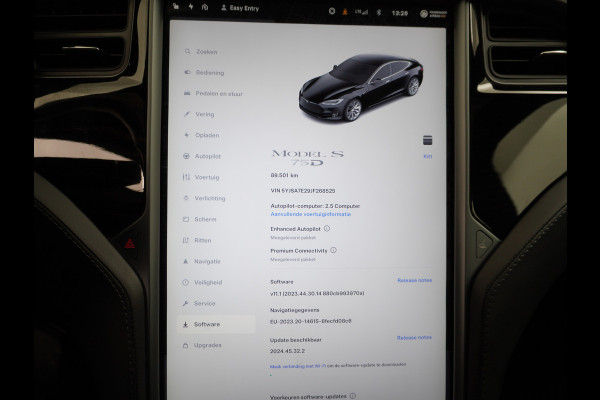 Tesla Model S 75D AWD Luchtvering Enhanced AutoPilot Navi Panorama-Dak Camera Adaptive-Led Premium Connectivity Elektr.Stoel+Geheugen+Spiegels 19"Lmv 4WD Schuifkanteldak WiFi App Rijstrookhulp Bordherkenning Acc DodehoekDetector  Mistlampen Verwarmde-Sproeiers €92.000 nieuw