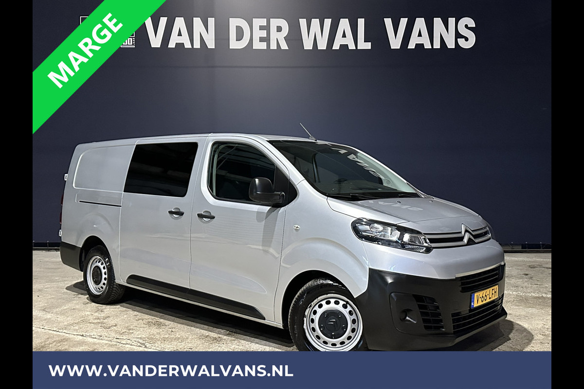 Citroën Jumpy 2.0 BlueHDI **MARGE, GEEN BTW** 123pk L3H1 XL Dubbele cabine Euro6 RIJKLAAR Airco | Navigatie Cruisecontrol, Apple Carplay, 2500kg Trekhaak, Parkeersensoren, 5-Zits