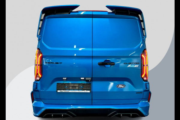 Ford Transit Custom 320 2.0 TDCI L2H1 MS-RT AWD Digital Aqua Blue | Dubbele zijschuifdeur | Inklapbare trekhaak | Navigatie systeem | Centrale dubbele vergrendeling | AGM accu | Handmatige regeneratie roetfilter | Centrale dubbele vergrendeling |  Wis/was achter | Vehicle Integration System