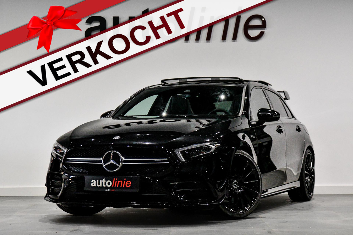 Mercedes-Benz A-Klasse AMG 35 4MATIC Aero. Schaal, Pano, Perf stuur, Burm, Camera, Dodeh, Multibeam, Sfeer!