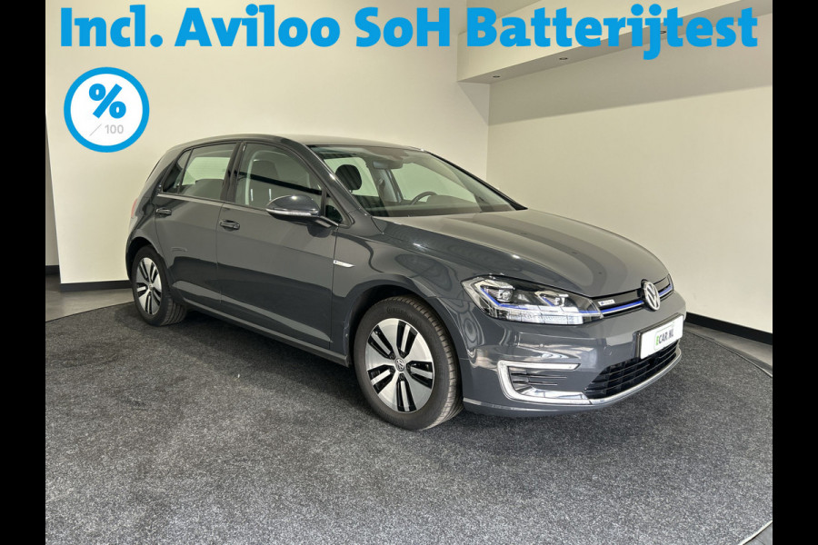 Volkswagen e-Golf E-DITION | Adaptieve cruise control | Lederen bekleding | Parkeersensoren voor en achter  SoH (batterijcheck) 86.49 % score!