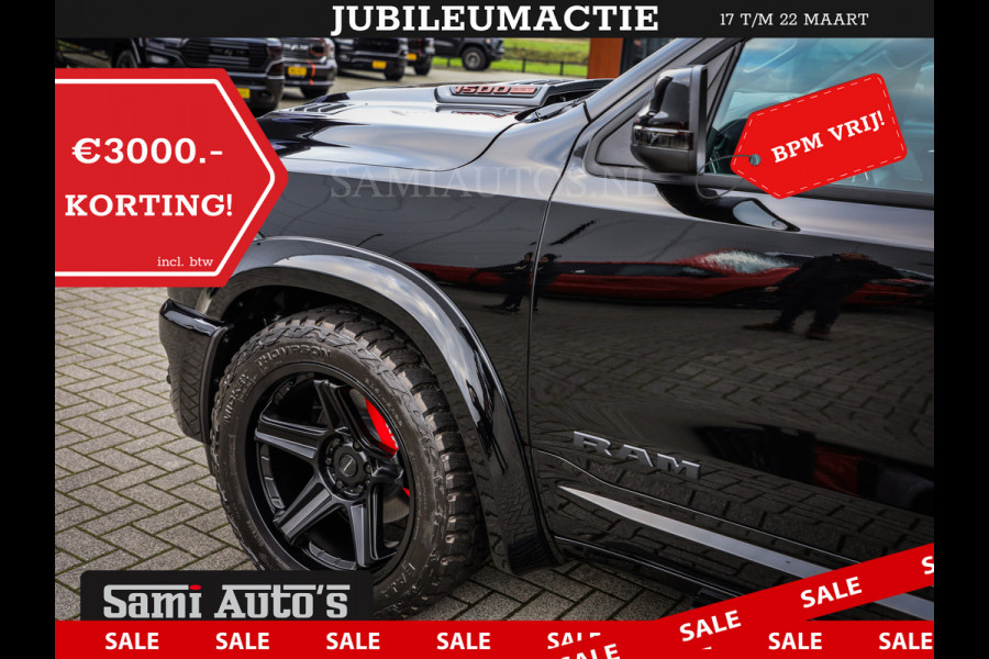 Dodge Ram NIGHT PREMIUM 2025 | BOM VOL + 14.4 INCH SCHERM | LUCHTVERING | HUD | HURRICANE 420PK 636 Nm | PRIJS MET LPG EN COVER EN GARANTI DUBBELE CABINE | PICK UP | 5 PERSOONS | DC | GRIJSKENTEKEN | VOORRAAD NR 2287 - 3384