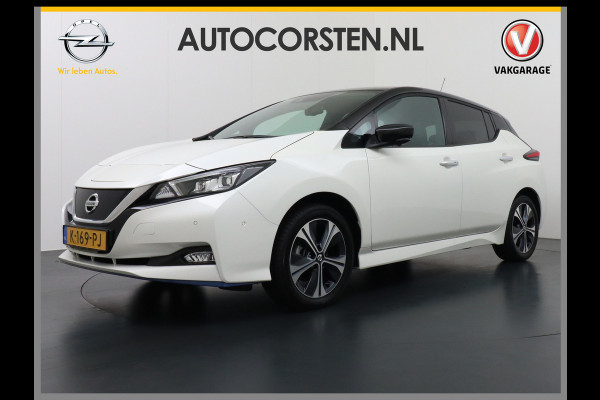 Nissan Leaf e+ Tekna 62kWh 218PK Leder Adpatieve Cruise Bose-Sound Navi 360°Camera Apple Carplay Android Auto Stuur+Stoelverwarming v+a Keyl File assistent Pdc Led Bluetooth DAB Dodehoek Detector Privacy Glas Rijstrooksensor met correctie Verkeersbord detectie Two-Tone lak