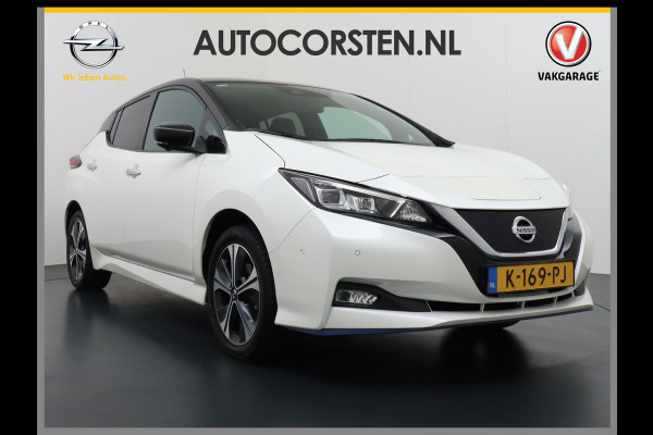 Nissan Leaf e+ Tekna 62kWh 218PK Leder Adpatieve Cruise Bose-Sound Navi 360°Camera Apple Carplay Android Auto Stuur+Stoelverwarming v+a Keyl File assistent Pdc Led Bluetooth DAB Dodehoek Detector Privacy Glas Rijstrooksensor met correctie Verkeersbord detectie Two-Tone lak