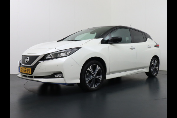 Nissan Leaf e+ Tekna 62kWh 218PK Leder Adpatieve Cruise Bose-Sound Navi 360°Camera Apple Carplay Android Auto Stuur+Stoelverwarming v+a Keyl File assistent Pdc Led Bluetooth DAB Dodehoek Detector Privacy Glas Rijstrooksensor met correctie Verkeersbord detectie Two-Tone lak