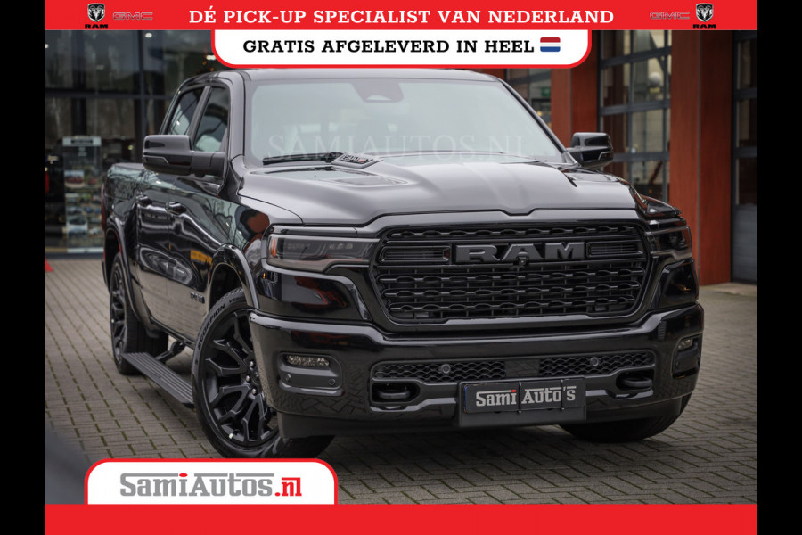 Dodge Ram 1500 LIMITED NIGHT H.O 540PK 706 Nm 2025 | XB9 | MASSAGE | BOM VOL | CREW CAB | DUBBELE CABINE | GRIJSKENTEKEN | DE MEEST LUXUEUZE en BEGEERDE Pick-up | VOORRAAD NR 2357 - 5182