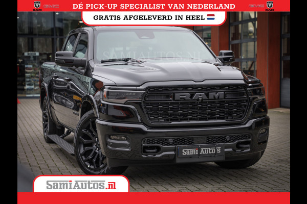 Dodge Ram 1500 LIMITED NIGHT H.O 540PK 706 Nm 2025 | XB9 | MASSAGE | BOM VOL | CREW CAB | DUBBELE CABINE | GRIJSKENTEKEN | DE MEEST LUXUEUZE en BEGEERDE Pick-up | VOORRAAD NR 2357 - 5182
