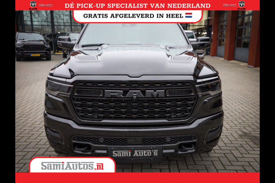 Dodge Ram 1500 LIMITED NIGHT H.O 540PK 706 Nm 2025 | XB9 | MASSAGE | BOM VOL | CREW CAB | DUBBELE CABINE | GRIJSKENTEKEN | DE MEEST LUXUEUZE en BEGEERDE Pick-up | VOORRAAD NR 2357 - 5182