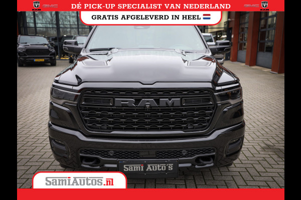 Dodge Ram 1500 LIMITED NIGHT H.O 540PK 706 Nm 2025 | XB9 | MASSAGE | BOM VOL | CREW CAB | DUBBELE CABINE | GRIJSKENTEKEN | DE MEEST LUXUEUZE en BEGEERDE Pick-up | VOORRAAD NR 2357 - 5182