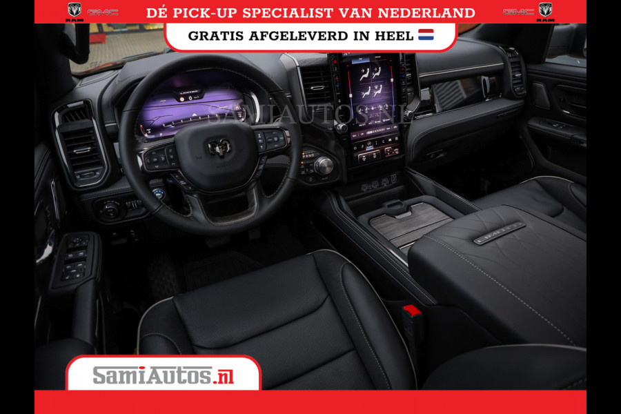 Dodge Ram 1500 LIMITED NIGHT H.O 540PK 706 Nm 2025 | XB9 | MASSAGE | BOM VOL | CREW CAB | DUBBELE CABINE | GRIJSKENTEKEN | DE MEEST LUXUEUZE en BEGEERDE Pick-up | VOORRAAD NR 2357 - 5182