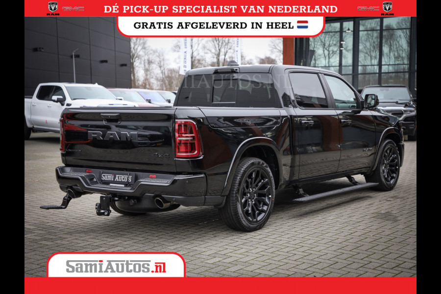 Dodge Ram 1500 LIMITED NIGHT H.O 540PK 706 Nm 2025 | XB9 | MASSAGE | BOM VOL | CREW CAB | DUBBELE CABINE | GRIJSKENTEKEN | DE MEEST LUXUEUZE en BEGEERDE Pick-up | VOORRAAD NR 2357 - 5182