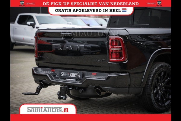 Dodge Ram 1500 LIMITED NIGHT H.O 540PK 706 Nm 2025 | XB9 | MASSAGE | BOM VOL | CREW CAB | DUBBELE CABINE | GRIJSKENTEKEN | DE MEEST LUXUEUZE en BEGEERDE Pick-up | VOORRAAD NR 2357 - 5182