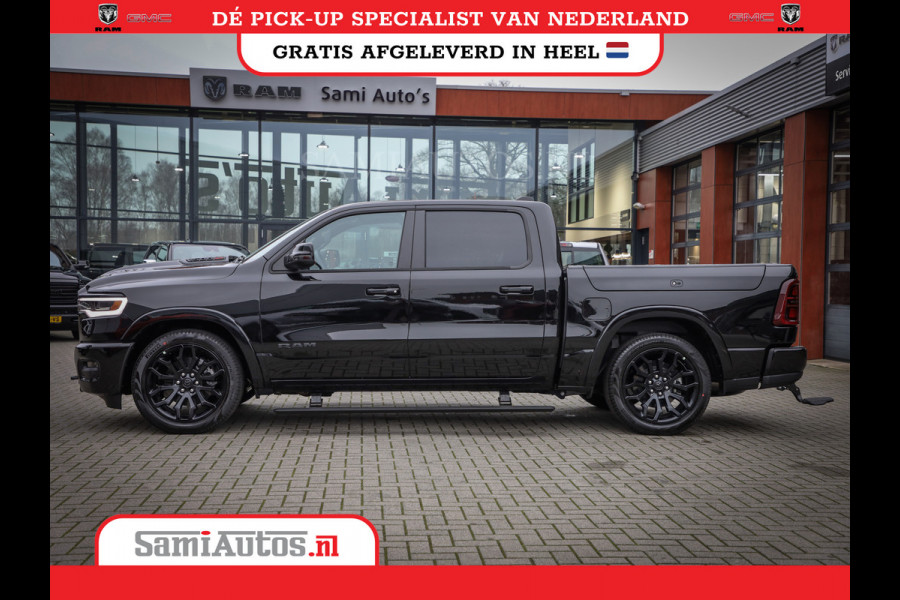 Dodge Ram 1500 LIMITED NIGHT H.O 540PK 706 Nm 2025 | XB9 | MASSAGE | BOM VOL | CREW CAB | DUBBELE CABINE | GRIJSKENTEKEN | DE MEEST LUXUEUZE en BEGEERDE Pick-up | VOORRAAD NR 2357 - 5182