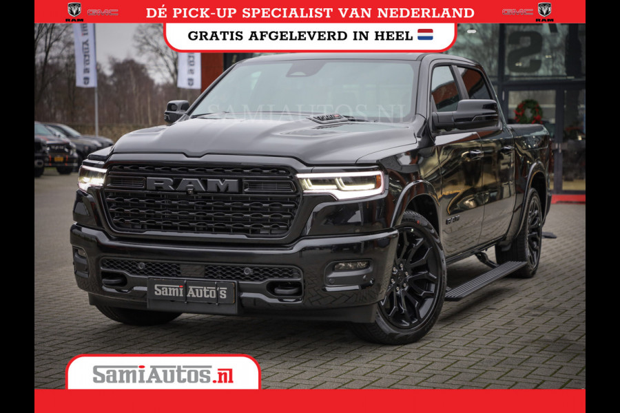 Dodge Ram 1500 LIMITED NIGHT H.O 540PK 706 Nm 2025 | XB9 | MASSAGE | BOM VOL | CREW CAB | DUBBELE CABINE | GRIJSKENTEKEN | DE MEEST LUXUEUZE en BEGEERDE Pick-up | VOORRAAD NR 2357 - 5182