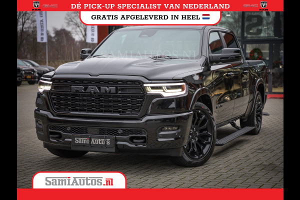 Dodge Ram 1500 LIMITED NIGHT H.O 540PK 706 Nm 2025 | XB9 | MASSAGE | BOM VOL | CREW CAB | DUBBELE CABINE | GRIJSKENTEKEN | DE MEEST LUXUEUZE en BEGEERDE Pick-up | VOORRAAD NR 2357 - 5182