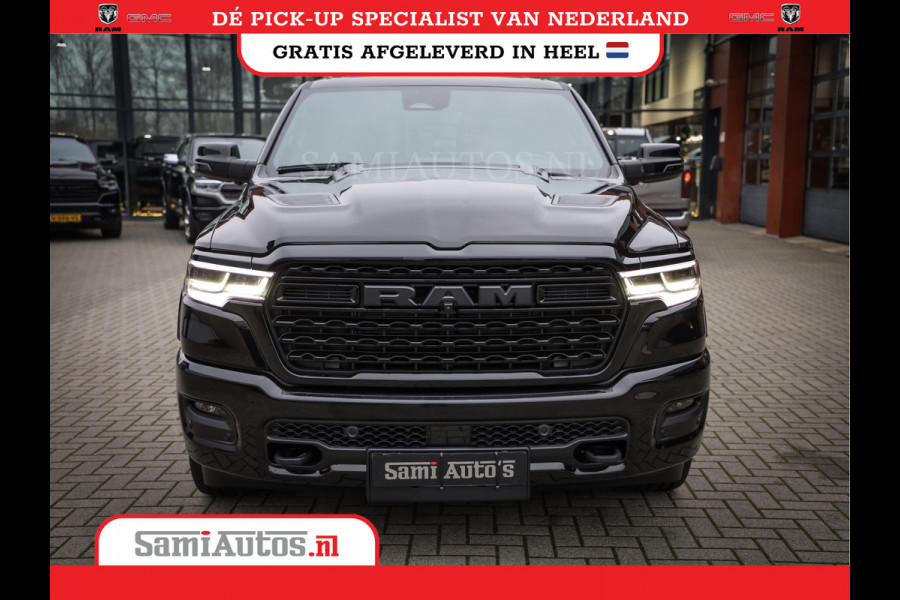 Dodge Ram 1500 LIMITED NIGHT H.O 540PK 706 Nm 2025 | XB9 | MASSAGE | BOM VOL | CREW CAB | DUBBELE CABINE | GRIJSKENTEKEN | DE MEEST LUXUEUZE en BEGEERDE Pick-up | VOORRAAD NR 2357 - 5182