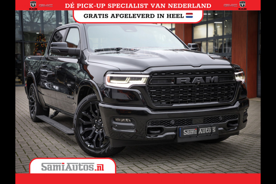 Dodge Ram 1500 LIMITED NIGHT H.O 540PK 706 Nm 2025 | XB9 | MASSAGE | BOM VOL | CREW CAB | DUBBELE CABINE | GRIJSKENTEKEN | DE MEEST LUXUEUZE en BEGEERDE Pick-up | VOORRAAD NR 2357 - 5182