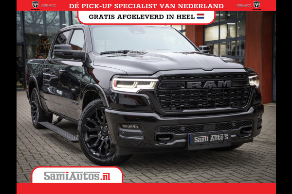 Dodge Ram 1500 LIMITED NIGHT H.O 540PK 706 Nm 2025 | XB9 | MASSAGE | BOM VOL | CREW CAB | DUBBELE CABINE | GRIJSKENTEKEN | DE MEEST LUXUEUZE en BEGEERDE Pick-up | VOORRAAD NR 2357 - 5182