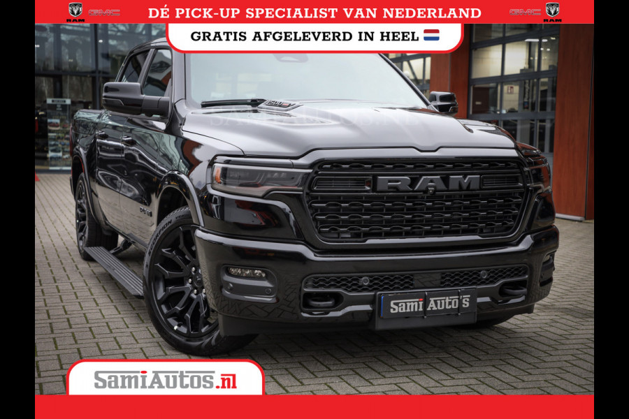 Dodge Ram 1500 LIMITED NIGHT H.O 540PK 706 Nm 2025 | XB9 | MASSAGE | BOM VOL | CREW CAB | DUBBELE CABINE | GRIJSKENTEKEN | DE MEEST LUXUEUZE en BEGEERDE Pick-up | VOORRAAD NR 2357 - 5182