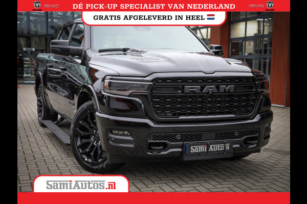 Dodge Ram 1500 LIMITED NIGHT H.O 540PK 706 Nm 2025 | XB9 | MASSAGE | BOM VOL | CREW CAB | DUBBELE CABINE | GRIJSKENTEKEN | DE MEEST LUXUEUZE en BEGEERDE Pick-up | VOORRAAD NR 2357 - 5182