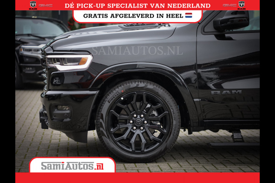 Dodge Ram 1500 LIMITED NIGHT H.O 540PK 706 Nm 2025 | XB9 | MASSAGE | BOM VOL | CREW CAB | DUBBELE CABINE | GRIJSKENTEKEN | DE MEEST LUXUEUZE en BEGEERDE Pick-up | VOORRAAD NR 2357 - 5182