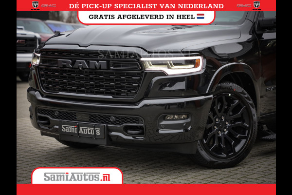 Dodge Ram 1500 LIMITED NIGHT H.O 540PK 706 Nm 2025 | XB9 | MASSAGE | BOM VOL | CREW CAB | DUBBELE CABINE | GRIJSKENTEKEN | DE MEEST LUXUEUZE en BEGEERDE Pick-up | VOORRAAD NR 2357 - 5182
