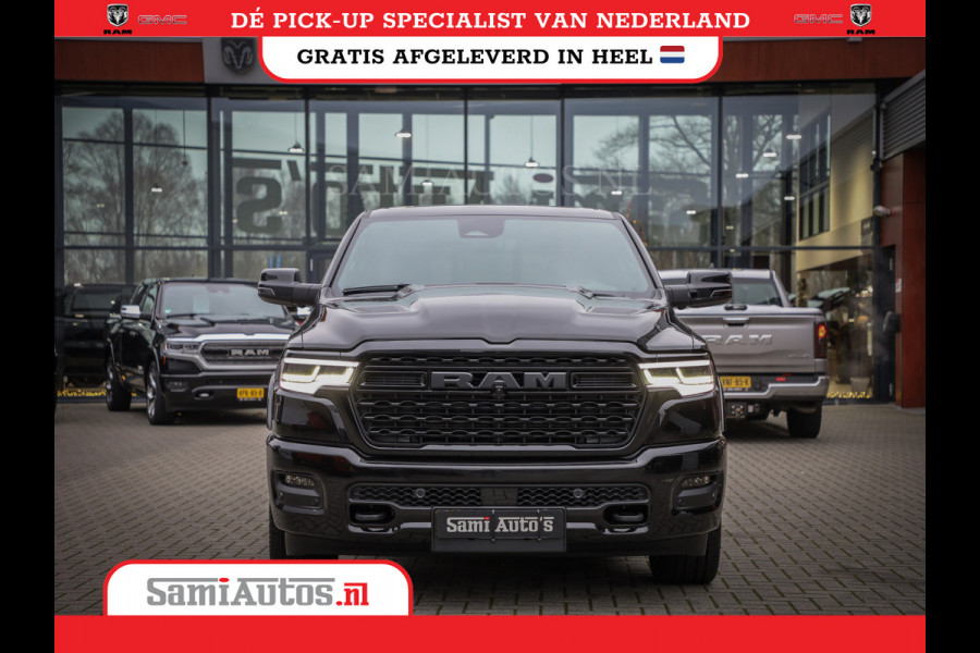 Dodge Ram 1500 LIMITED NIGHT H.O 540PK 706 Nm 2025 | XB9 | MASSAGE | BOM VOL | CREW CAB | DUBBELE CABINE | GRIJSKENTEKEN | DE MEEST LUXUEUZE en BEGEERDE Pick-up | VOORRAAD NR 2357 - 5182