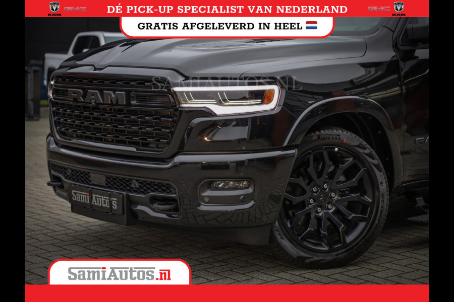 Dodge Ram 1500 LIMITED NIGHT H.O 540PK 706 Nm 2025 | XB9 | MASSAGE | BOM VOL | CREW CAB | DUBBELE CABINE | GRIJSKENTEKEN | DE MEEST LUXUEUZE en BEGEERDE Pick-up | VOORRAAD NR 2357 - 5182