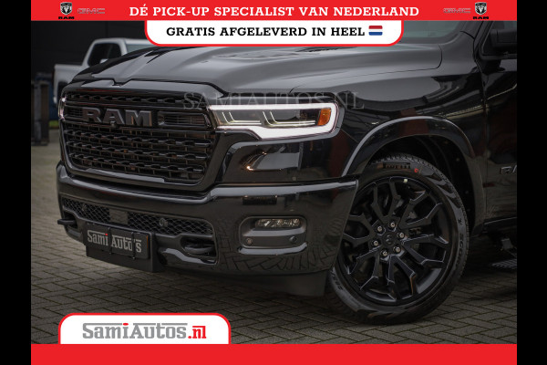 Dodge Ram 1500 LIMITED NIGHT H.O 540PK 706 Nm 2025 | XB9 | MASSAGE | BOM VOL | CREW CAB | DUBBELE CABINE | GRIJSKENTEKEN | DE MEEST LUXUEUZE en BEGEERDE Pick-up | VOORRAAD NR 2357 - 5182