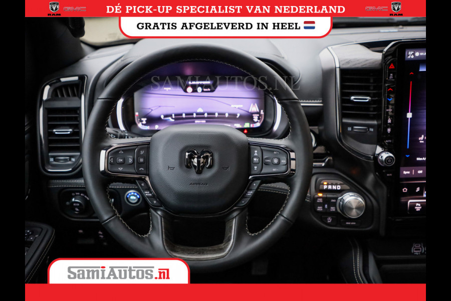 Dodge Ram 1500 LIMITED NIGHT H.O 540PK 706 Nm 2025 | XB9 | MASSAGE | BOM VOL | CREW CAB | DUBBELE CABINE | GRIJSKENTEKEN | DE MEEST LUXUEUZE en BEGEERDE Pick-up | VOORRAAD NR 2357 - 5182