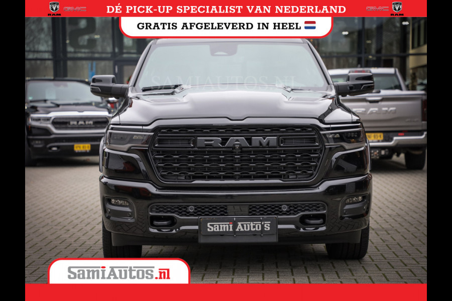 Dodge Ram 1500 LIMITED NIGHT H.O 540PK 706 Nm 2025 | XB9 | MASSAGE | BOM VOL | CREW CAB | DUBBELE CABINE | GRIJSKENTEKEN | DE MEEST LUXUEUZE en BEGEERDE Pick-up | VOORRAAD NR 2357 - 5182