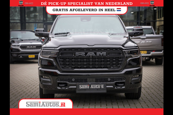 Dodge Ram 1500 LIMITED NIGHT H.O 540PK 706 Nm 2025 | XB9 | MASSAGE | BOM VOL | CREW CAB | DUBBELE CABINE | GRIJSKENTEKEN | DE MEEST LUXUEUZE en BEGEERDE Pick-up | VOORRAAD NR 2357 - 5182