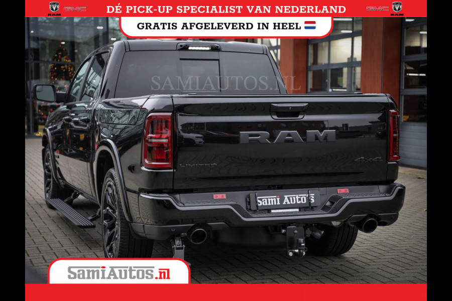 Dodge Ram 1500 LIMITED NIGHT H.O 540PK 706 Nm 2025 | XB9 | MASSAGE | BOM VOL | CREW CAB | DUBBELE CABINE | GRIJSKENTEKEN | DE MEEST LUXUEUZE en BEGEERDE Pick-up | VOORRAAD NR 2357 - 5182