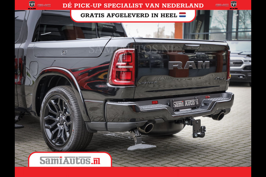 Dodge Ram 1500 LIMITED NIGHT H.O 540PK 706 Nm 2025 | XB9 | MASSAGE | BOM VOL | CREW CAB | DUBBELE CABINE | GRIJSKENTEKEN | DE MEEST LUXUEUZE en BEGEERDE Pick-up | VOORRAAD NR 2357 - 5182