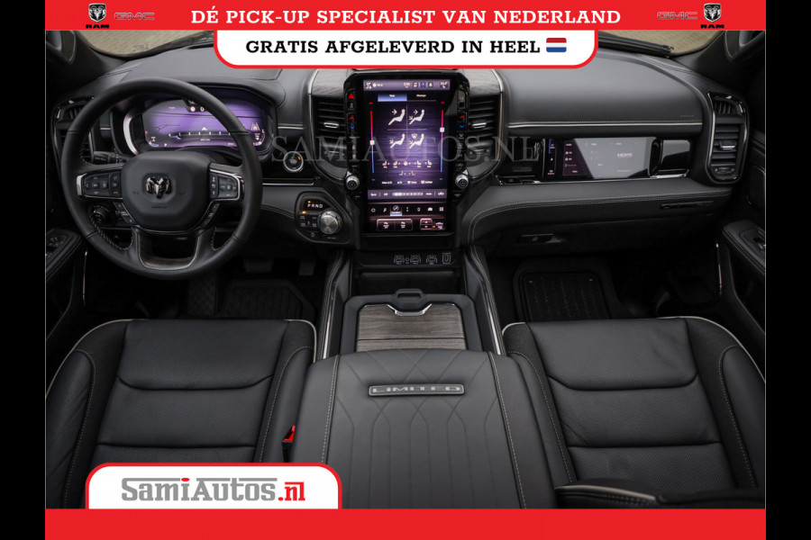 Dodge Ram 1500 LIMITED NIGHT H.O 540PK 706 Nm 2025 | XB9 | MASSAGE | BOM VOL | CREW CAB | DUBBELE CABINE | GRIJSKENTEKEN | DE MEEST LUXUEUZE en BEGEERDE Pick-up | VOORRAAD NR 2357 - 5182