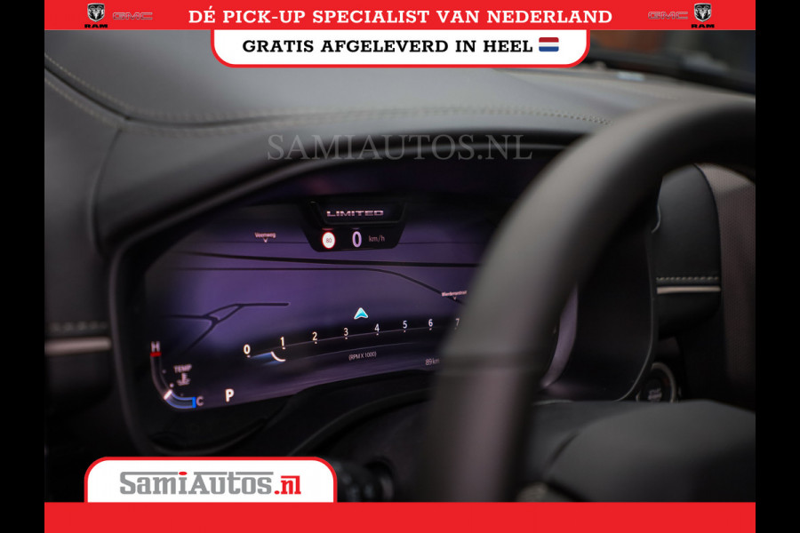 Dodge Ram 1500 LIMITED NIGHT H.O 540PK 706 Nm 2025 | XB9 | MASSAGE | BOM VOL | CREW CAB | DUBBELE CABINE | GRIJSKENTEKEN | DE MEEST LUXUEUZE en BEGEERDE Pick-up | VOORRAAD NR 2357 - 5182