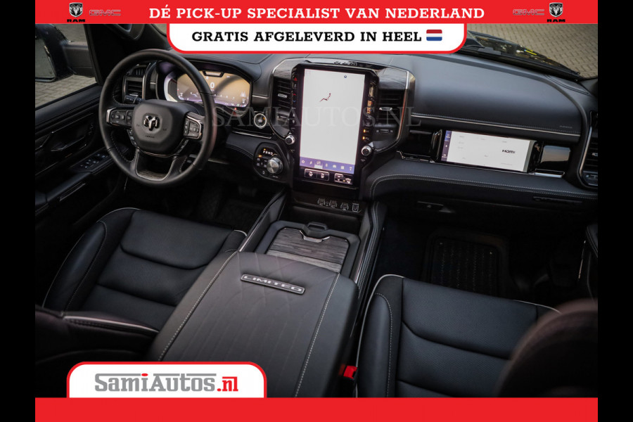 Dodge Ram 1500 LIMITED NIGHT H.O 540PK 706 Nm | XB9 | MASSAGE | BOM VOL | PWD IVORY | CREW CAB | DUBBELE CABINE | GRIJSKENTEKEN | 5 PERSOONS | DE MEEST LUXUEUZE en BEGEERDE Pick-up | VOORRAAD NR 2351 - 7478